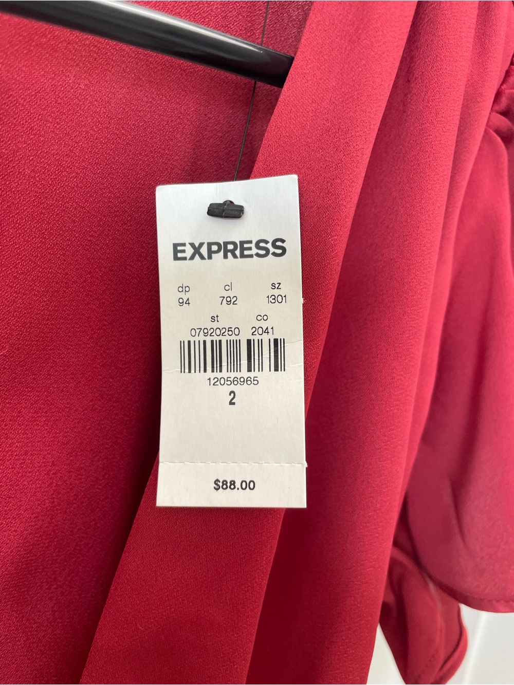 BNWT EXPRESS Red Satin Wrap Dress with Tie Waist - Picture 4 of 10